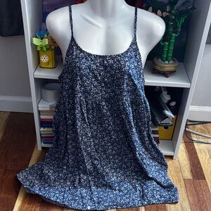 Floral Blue Spaghetti Strap Dress